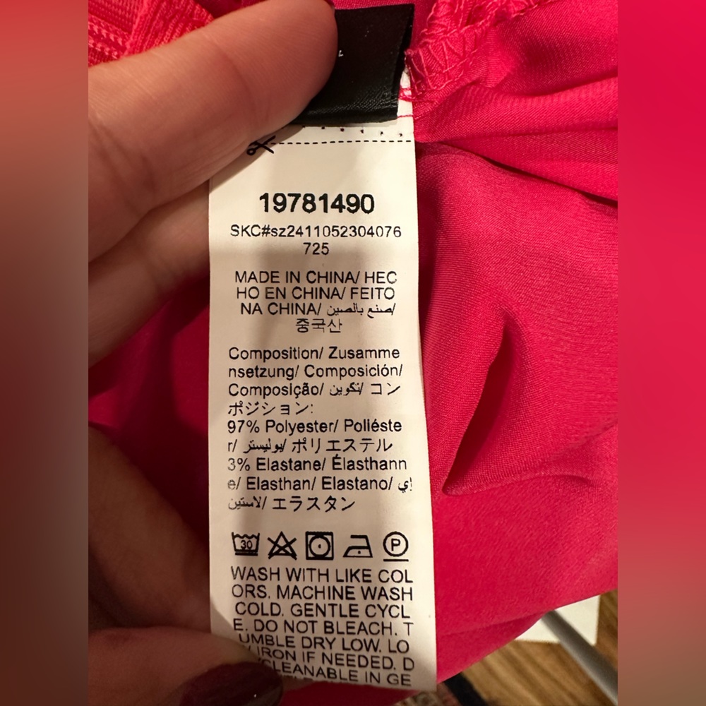 NWOT Opulessa Women HOT PINK Color Spaghetti Strap Simple Fitting Long Dress - Picture 15 of 17